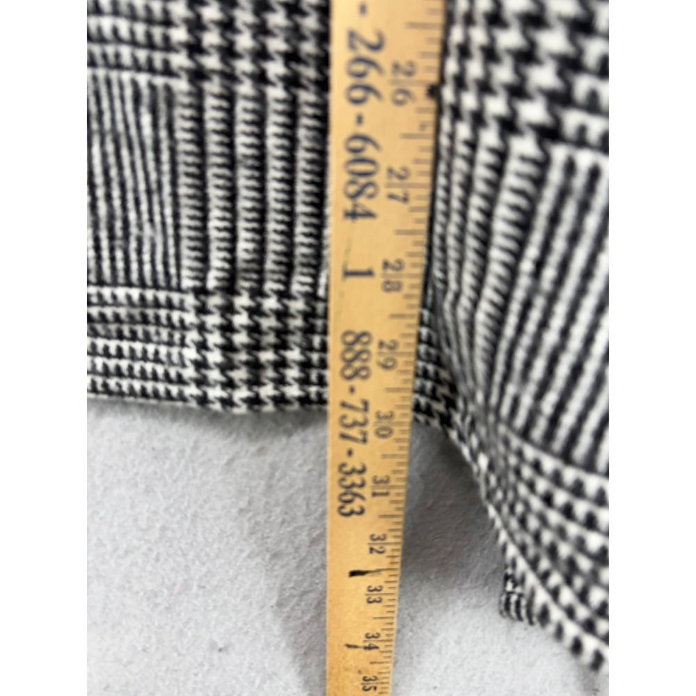 NWT Talbots Poncho Women ML Black White Glen Plaid Fringe Turtleneck Wool Blend - Picture 3 of 12